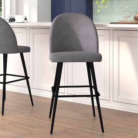 Flash Furniture 2PK 30" Gray Faux Linen Armless Barstool AY-1026H-30-GYFAB-GG